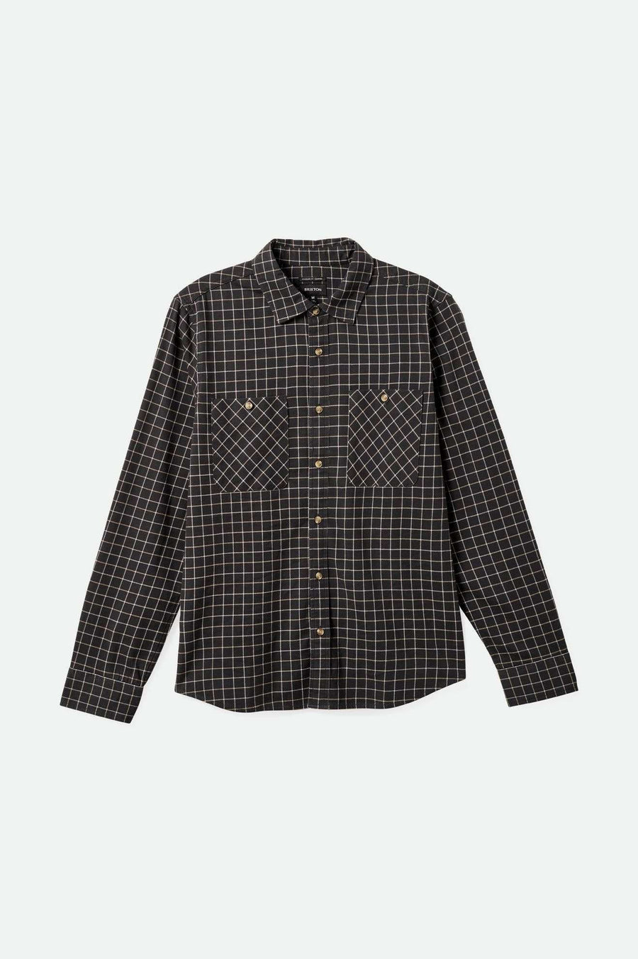 
       Brixton Men&#39;s Savile Stretch L/S Shirt - Washed Black/Window Plaid | Main
     