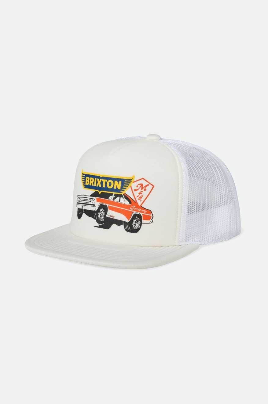 Brixton Men's Barona Foam Netplus Trucker Hat - Off White/Off White | Main