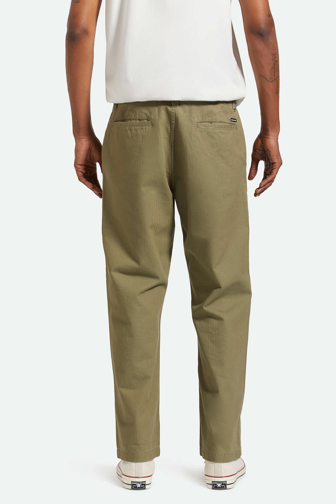 
       Men&#39;s Back Fit Image | Surplus Herringbone Relaxed Trouser Pant - Olive Surplus
     