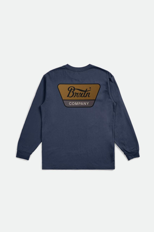 
       Brixton Linwood L/S Tee - Washed Navy/Golden Brown/Dusk
     