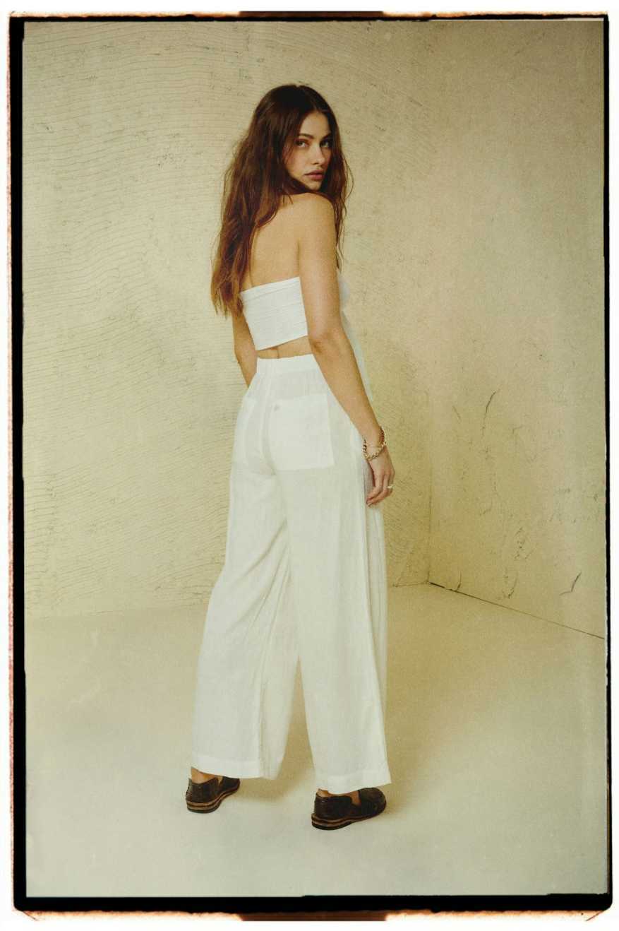 
       Brixton Vintage Linen Blend Wide Leg Pant - Off White
     