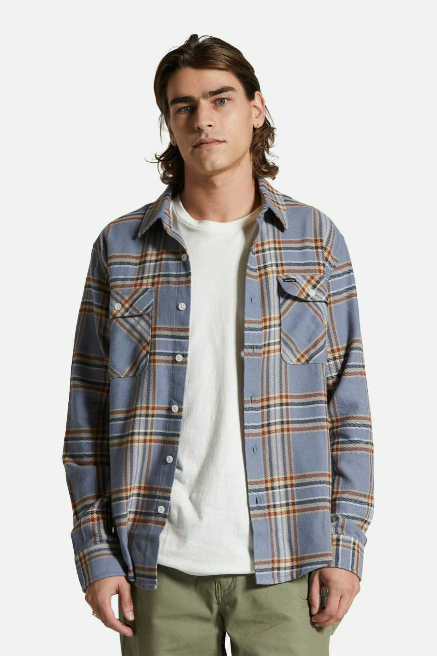 
       Brixton Bowery L/S Flannel - Stonewash Blue/Sand
     