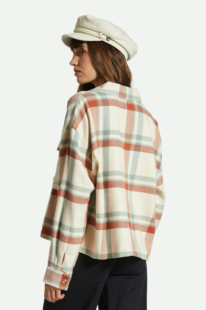 
       Brixton Bowery Women&#39;s L/S Flannel - White Smoke/Terracotta
     