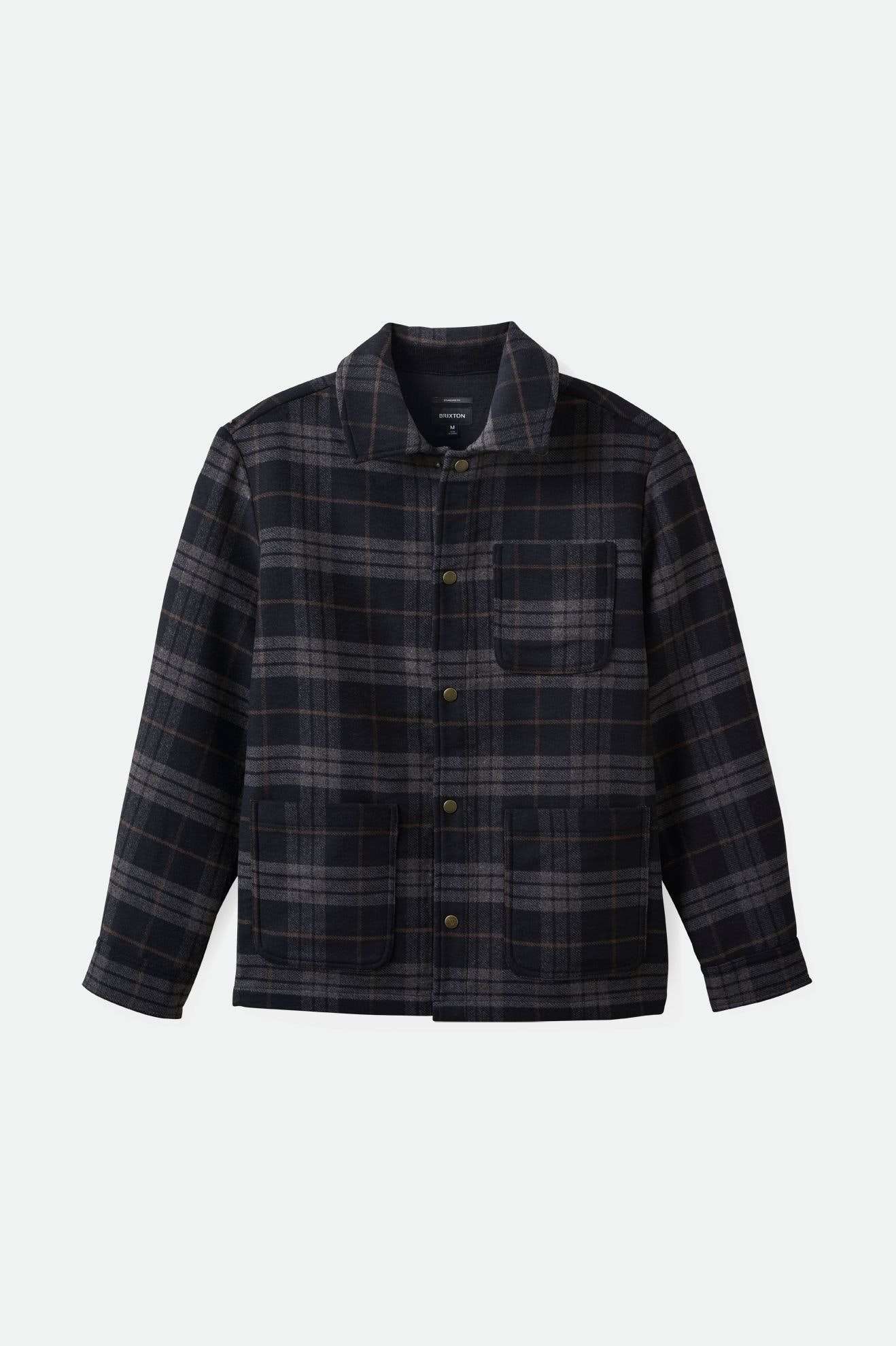 
       Brixton Men&#39;s Shop Menswear Chore Coat - Black/Charcoal Plaid | Main
     