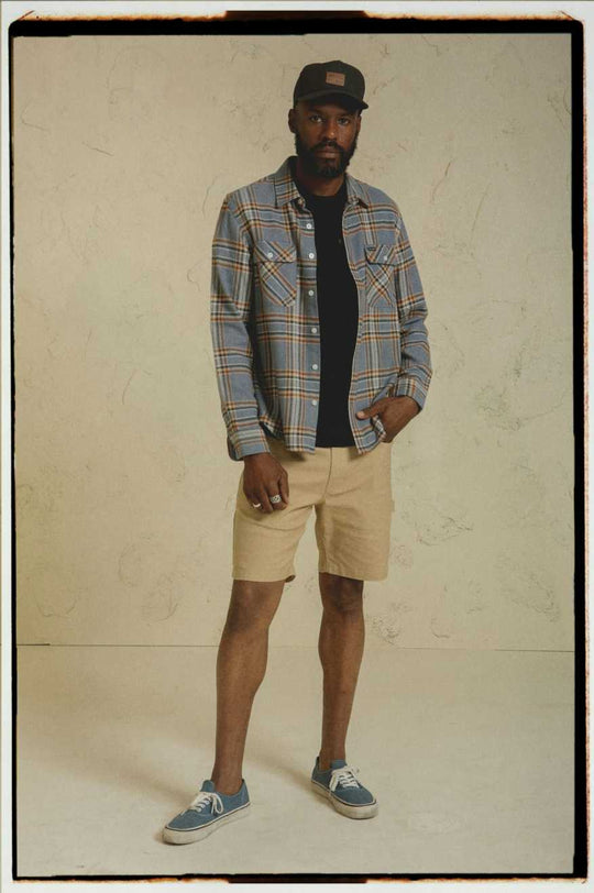 
       Brixton Bowery L/S Flannel - Stonewash Blue/Sand
     