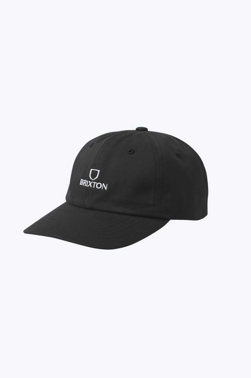 
       Brixton Men&#39;s Alpha Netplus Adjustable Hat - Black/White Rinse | Main
     