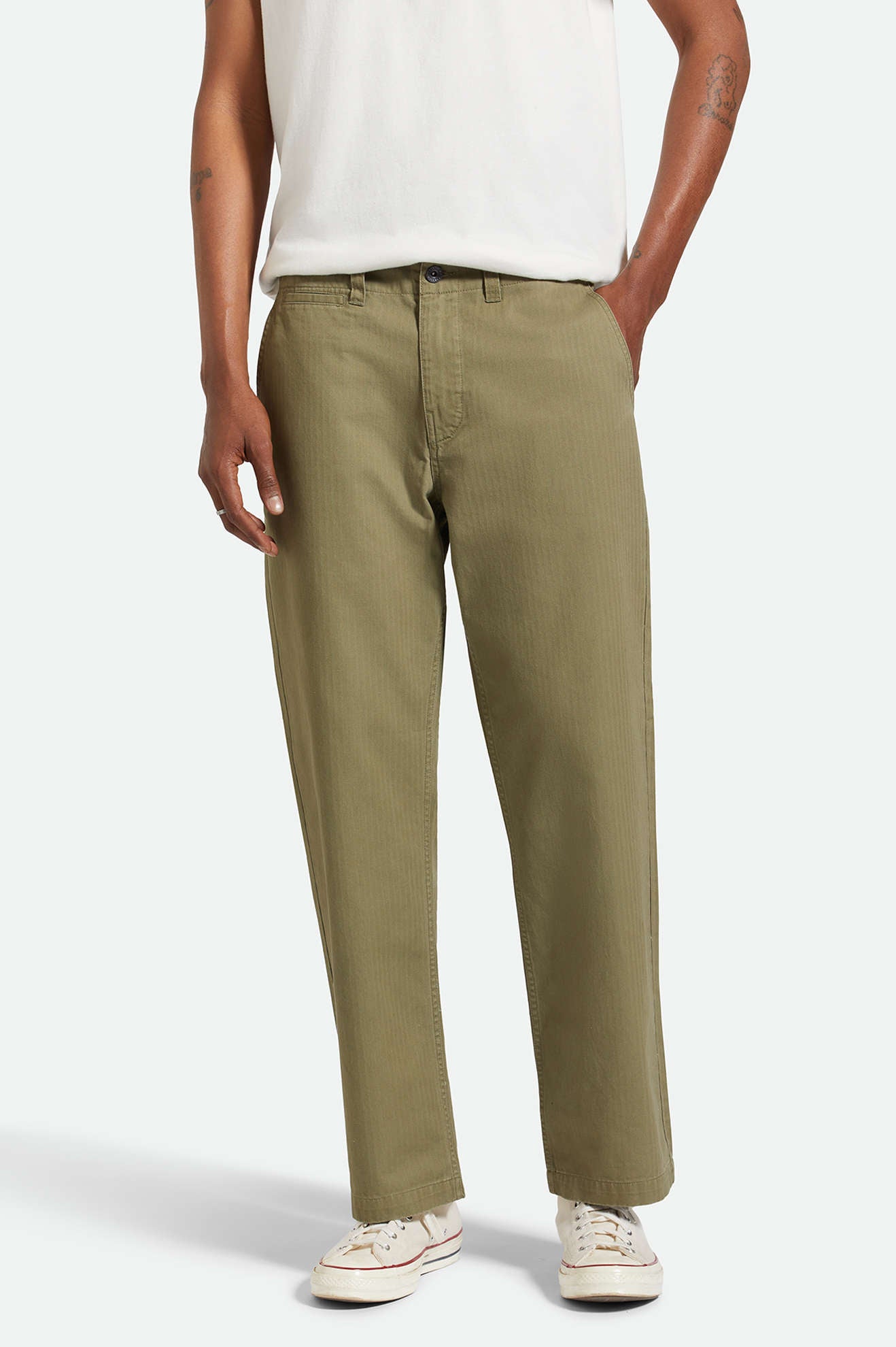 
       Men&#39;s Fit, front | Surplus Herringbone Relaxed Trouser Pant - Olive Surplus
     