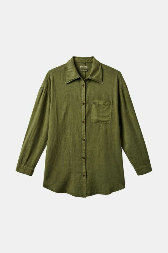 
       Brixton Vintage Linen L/S Woven Shirtdress - Sea Kelp
     