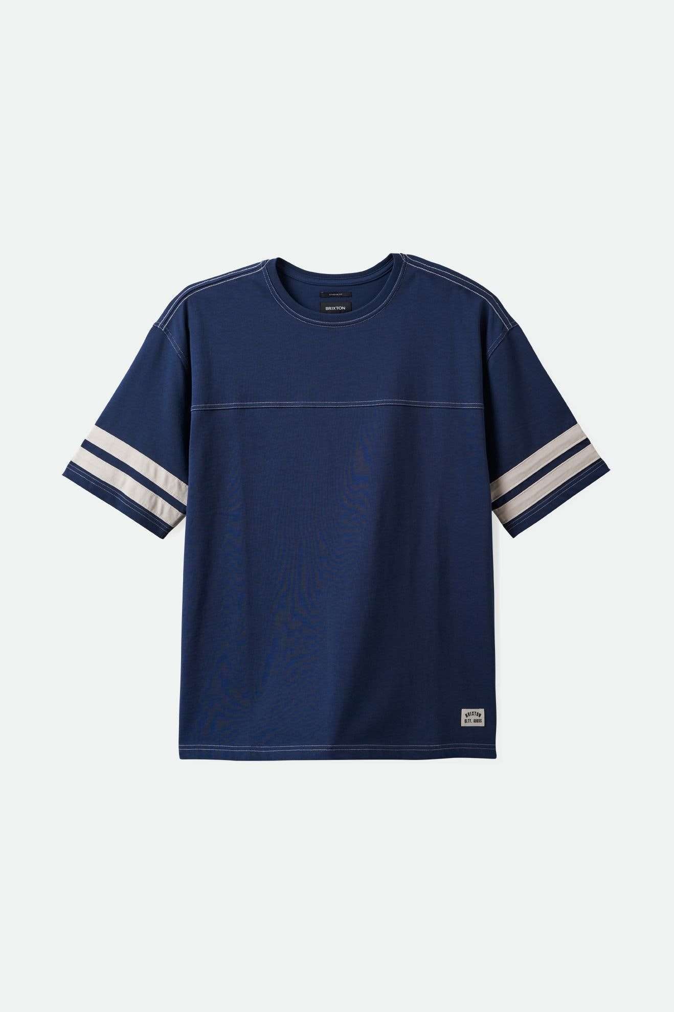 
       Brixton Men&#39;s Varsity Heavyweight Football T-Shirt - Washed Navy | Main
     