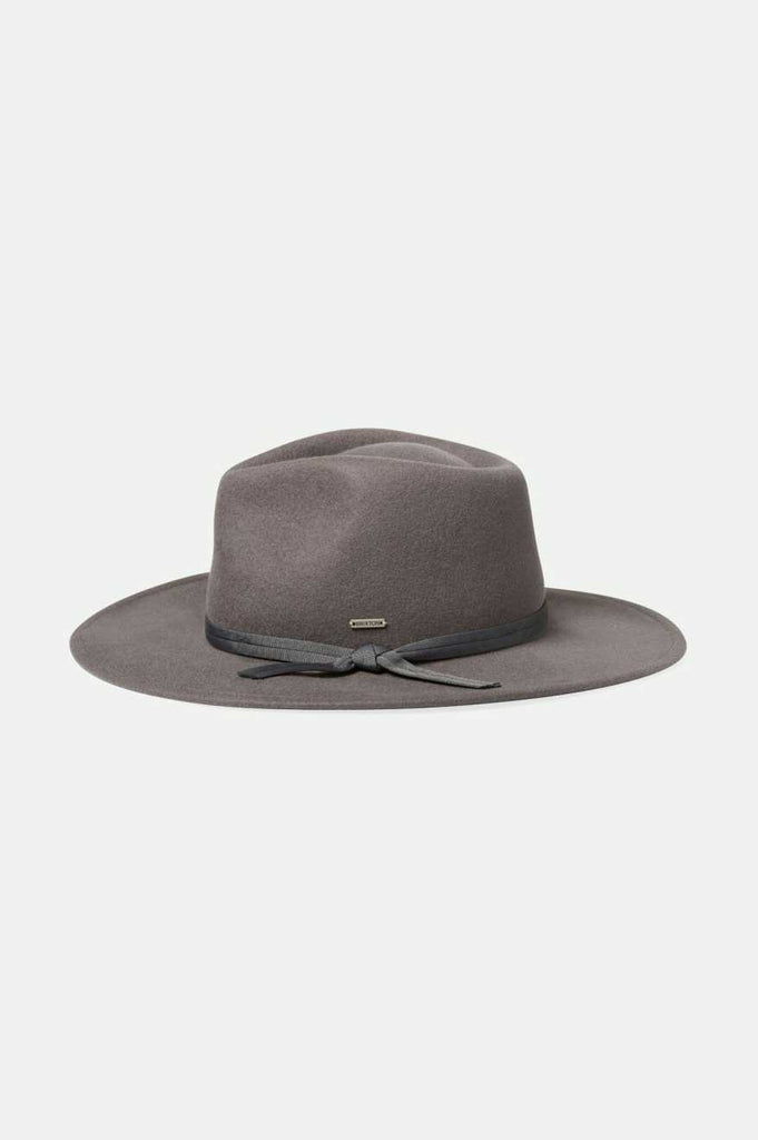 Extra Laydown Image 1 | Joanna Felt Packable Hat - Dark Grey