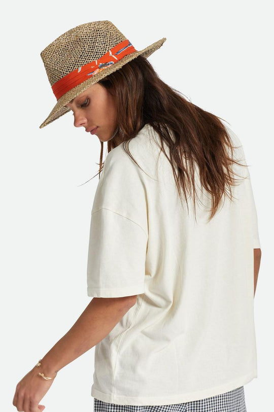 
       Brixton Aloha Straw Fedora - Natural/Burnt Red
     