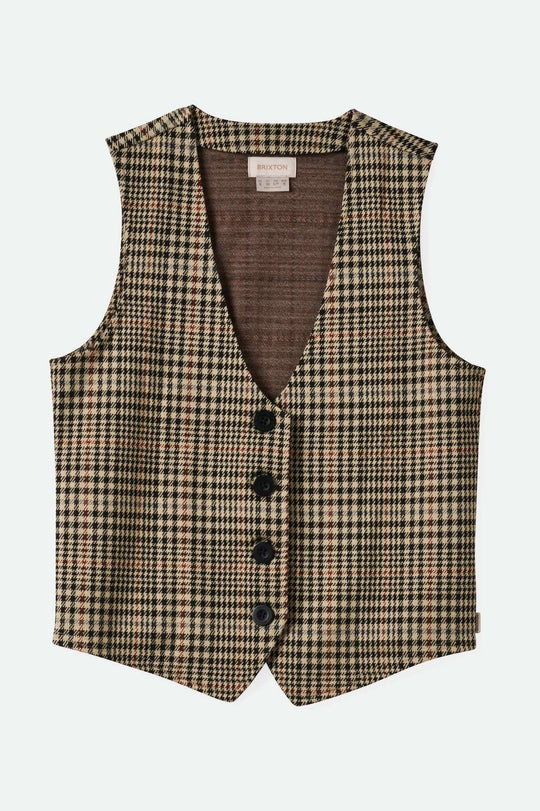 
       Women&#39;sMenswear Plaid Leisure Vest - Winter White/Black Plaid| Main
     