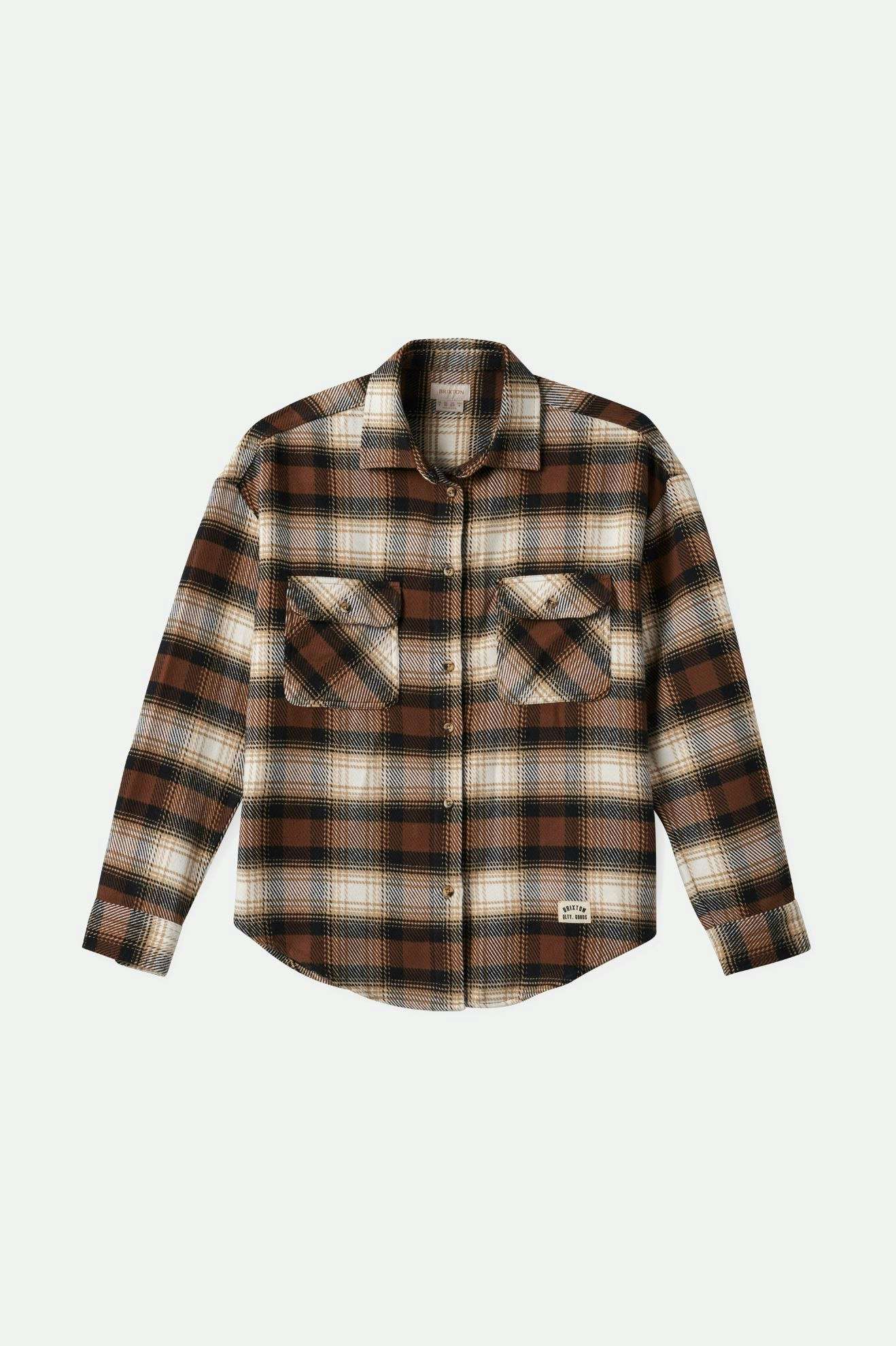 
       Brixton Women&#39;s Bowery Women&#39;s Classic L/S Flannel - Pinecone Brown/Black/Sand | Main
     