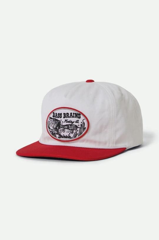 
       Brixton Bass Brains Swim HP Snapback - White/Red
     