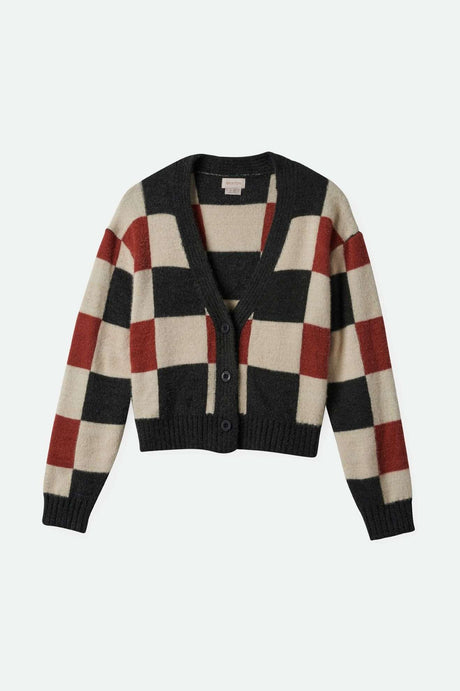 
       Women&#39;sRivington Crew Cardigan - Cowhide/Whitecap/Black Check| Main
     