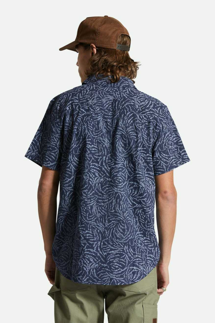 
       Brixton Charter Print S/S Woven Shirt - Washed Navy/Dusty Ripple
     