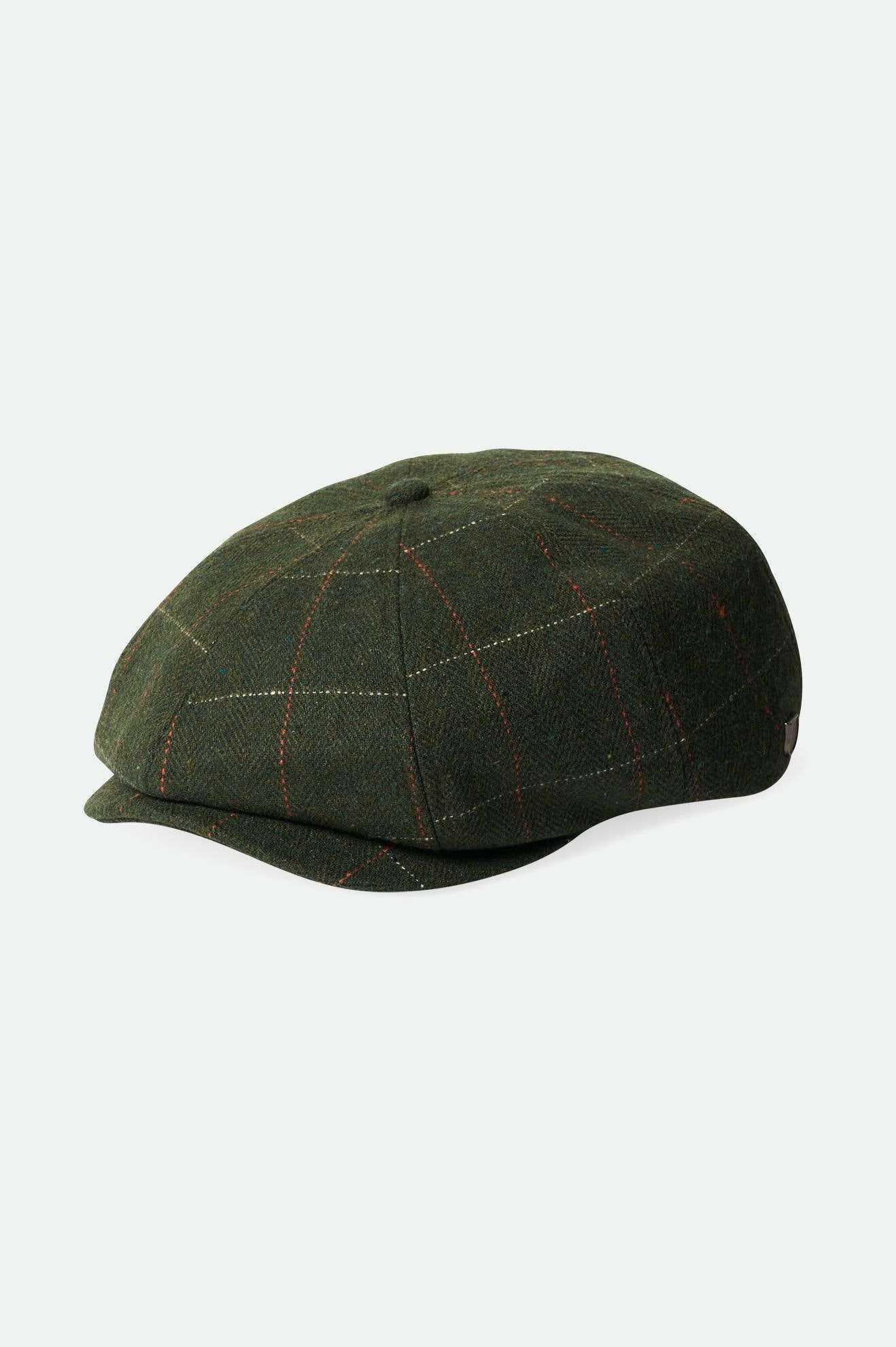 
       Brixton Unisex Brood Newsboy Cap - Moss/Orange | Main
     