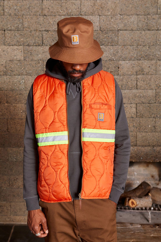 
       Brixton Abraham Builders Reversible Vest - Bison/Burnt Red
     