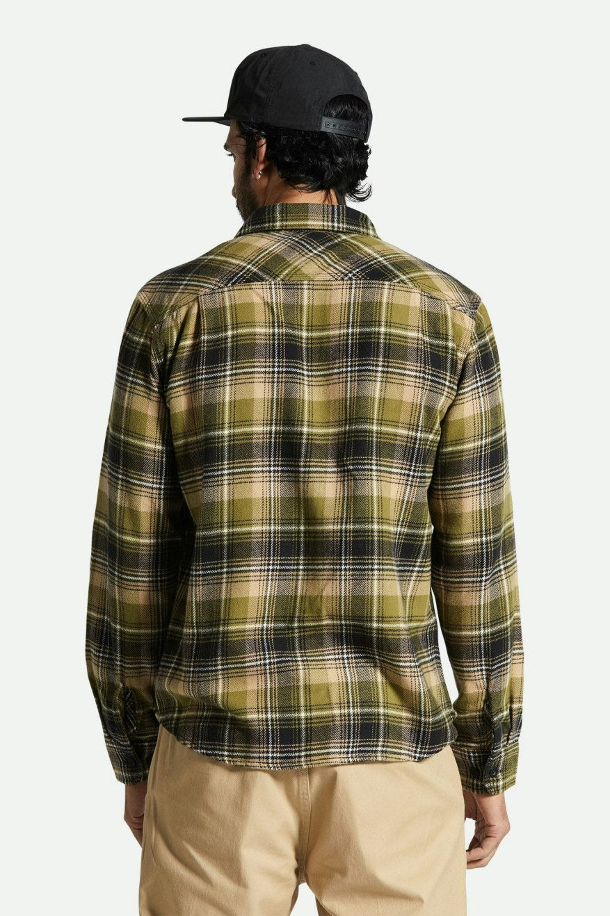 
       Brixton Bowery L/S Flannel - Green Kelp/Sand/Black
     