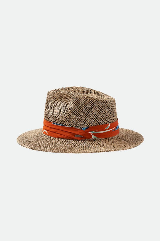 
       Brixton Aloha Straw Fedora - Natural/Burnt Red
     