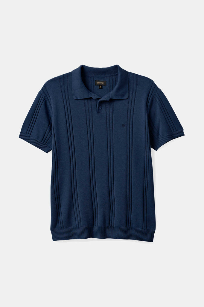 Brixton Weekend Reserve Merino Wool S/S Polo - Washed Navy