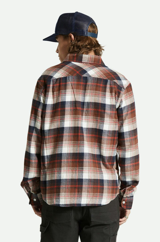 
       Brixton Bowery L/S Flannel - Washed Navy/Sepia/Off White
     