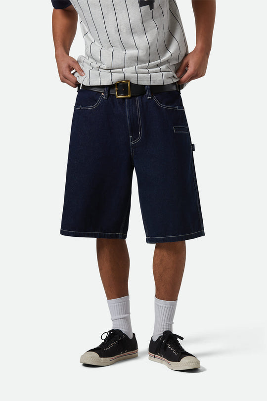 
       Men&#39;s Builders Carpenter Baggy Short in the color Rinse Denim - Men&#39;s Front View
     