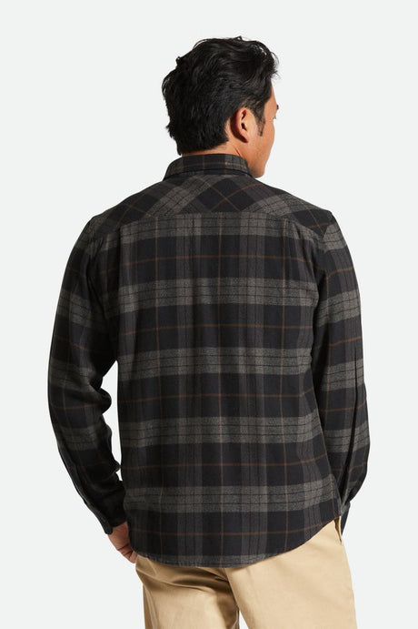 
       Men&#39;s Back Fit Image | Bowery L/S Flannel - Black/Charcoal
     