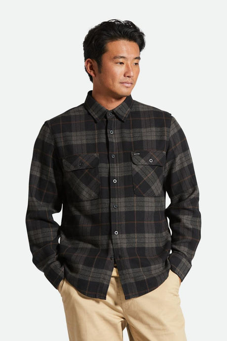 
       Men&#39;s Fit, front | Bowery L/S Flannel - Black/Charcoal
     