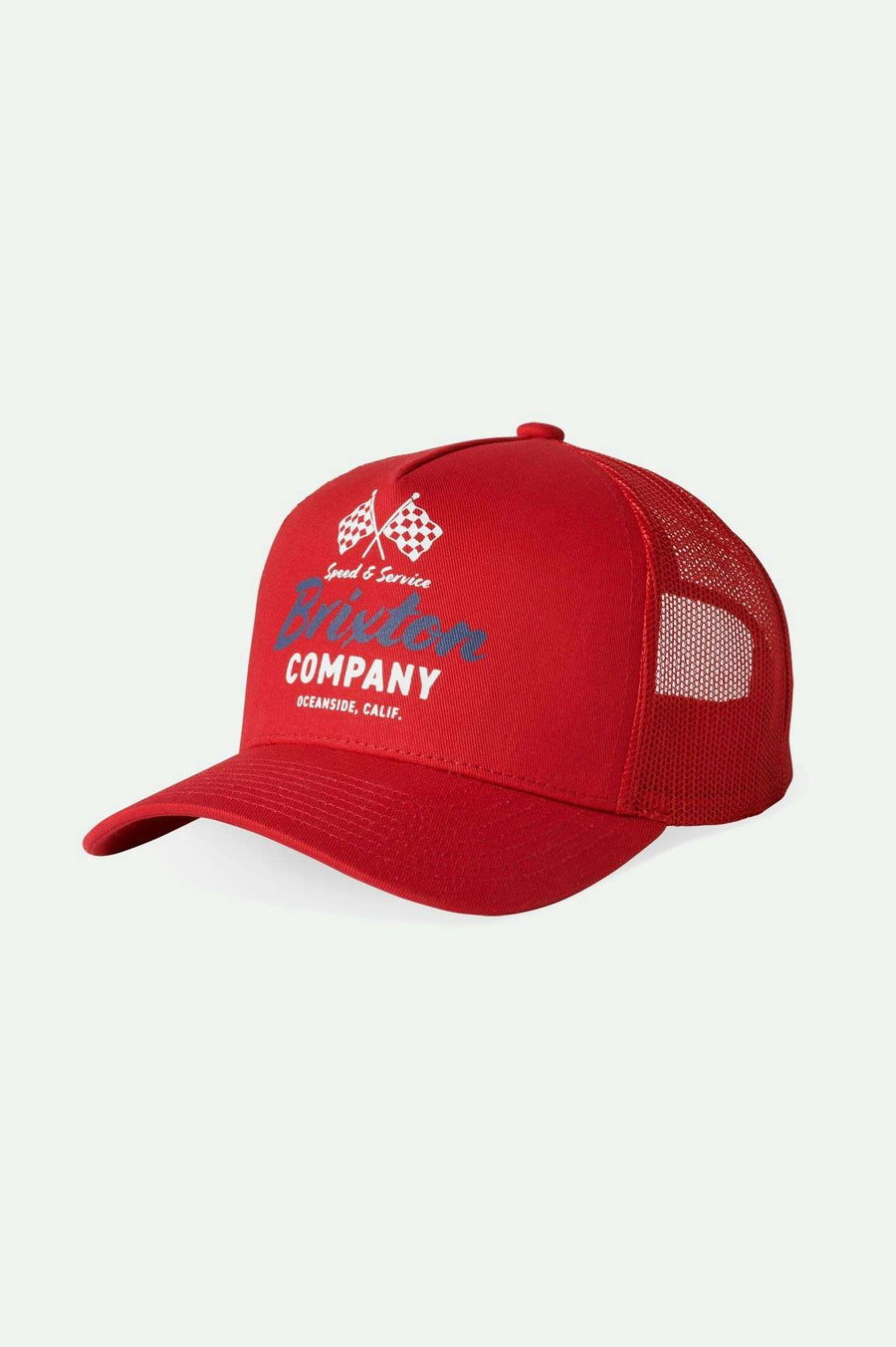 
       Brixton Unisex Wayburn Medium Profile Mesh Cap - Casa Red | Main
     