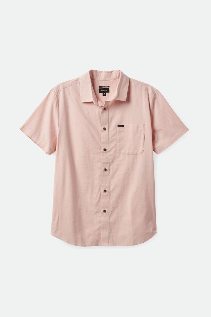 
       Brixton Charter Textured Weave S/S Woven Shirt - Coral Pink
     