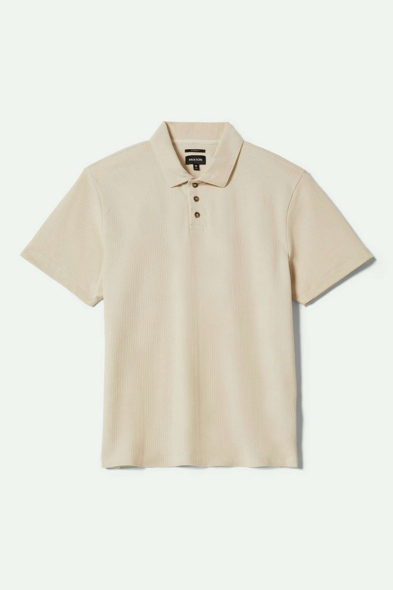 
       Brixton Men&#39;s Ribbed City S/S Polo - Whitecap | Main
     