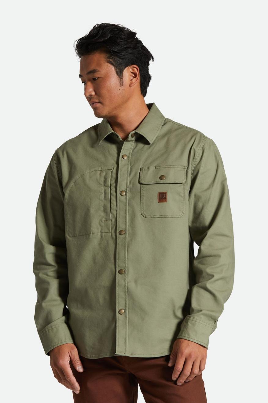 
       Brixton Builders Stretch Overshirt - Olive Surplus
     