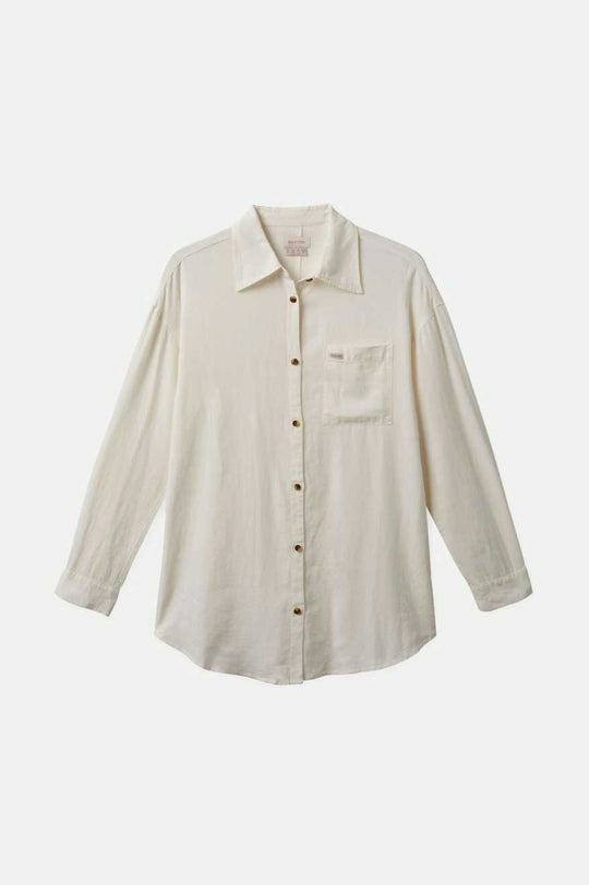 
       Brixton Vintage Linen L/S Woven Shirtdress - Off White
     