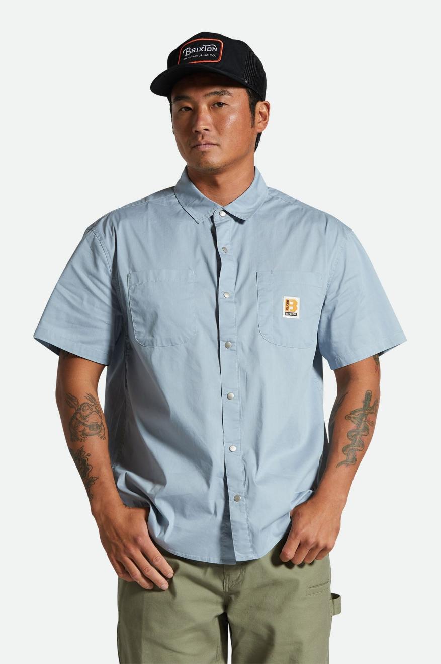 
       Brixton Builders Mechanic S/S Shirt - Dusty Blue
     