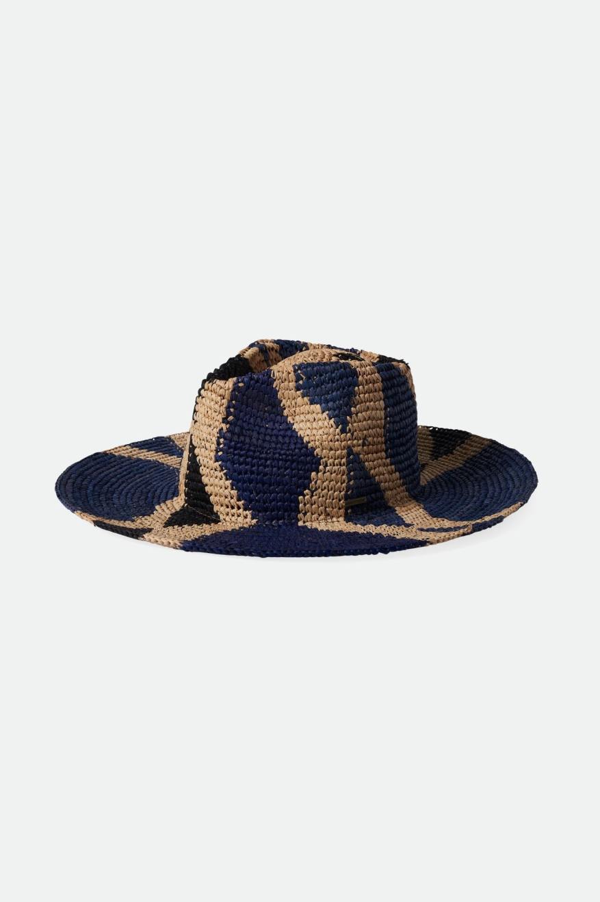 
       Brixton Madeira Pattern Straw Hat - Natural/Blues
     