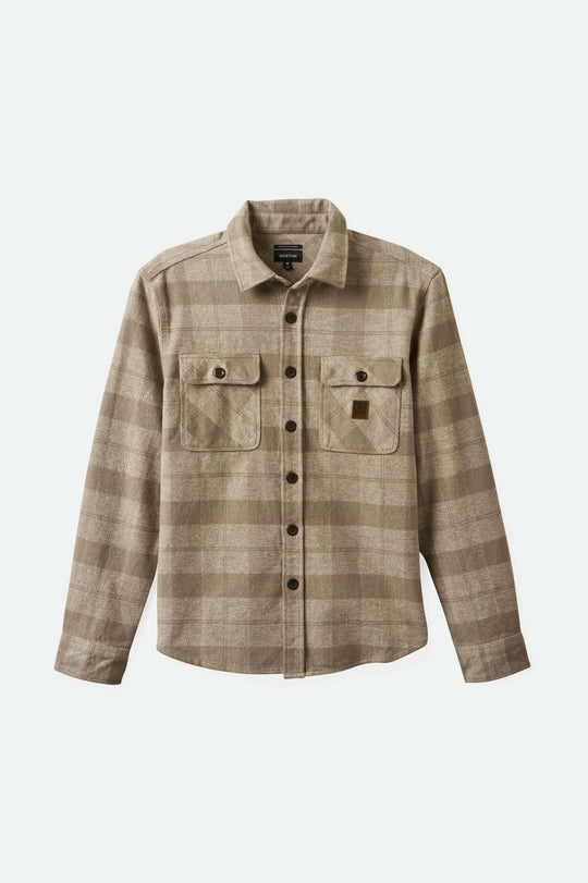 Brixton Men's Bowery Heavyweight L/S Flannel - Off White/Cinder Grey | Main