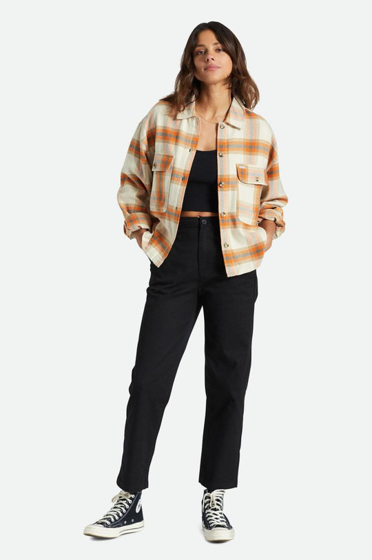 
       Brixton Bowery Women&#39;s L/S Flannel - Whitecap
     