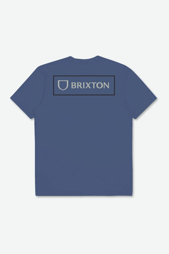 
       Brixton Alpha Block S/S Tailored Tee - Pacific Blue/Mineral Grey/Black
     