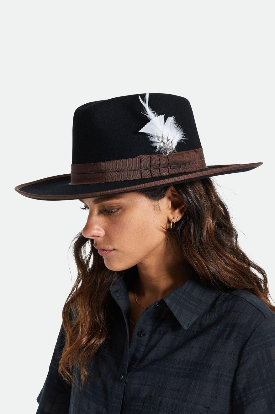 
       Brixton Unisex Brixton Hat Feather - White/Black | Front fit
     