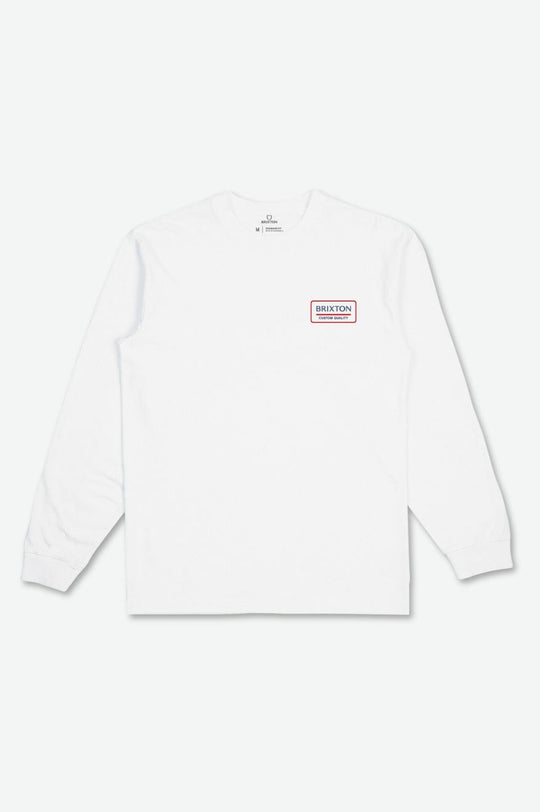 
       Brixton Palmer Proper L/S Tee - White/Pacific Blue/Aloha Red
     