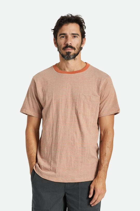 
       Brixton Hilt Slub S/S Pocket Tee - Orange Paradise/Mineral Grey
     