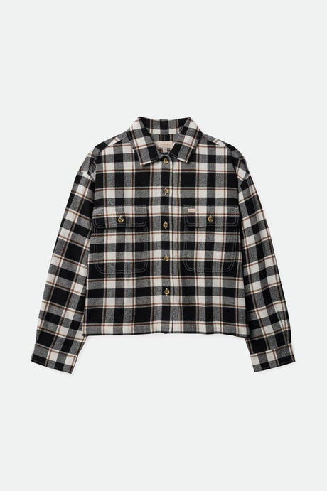 Bowery Women's Lightweight L/S Flannel - Black/Offwhite