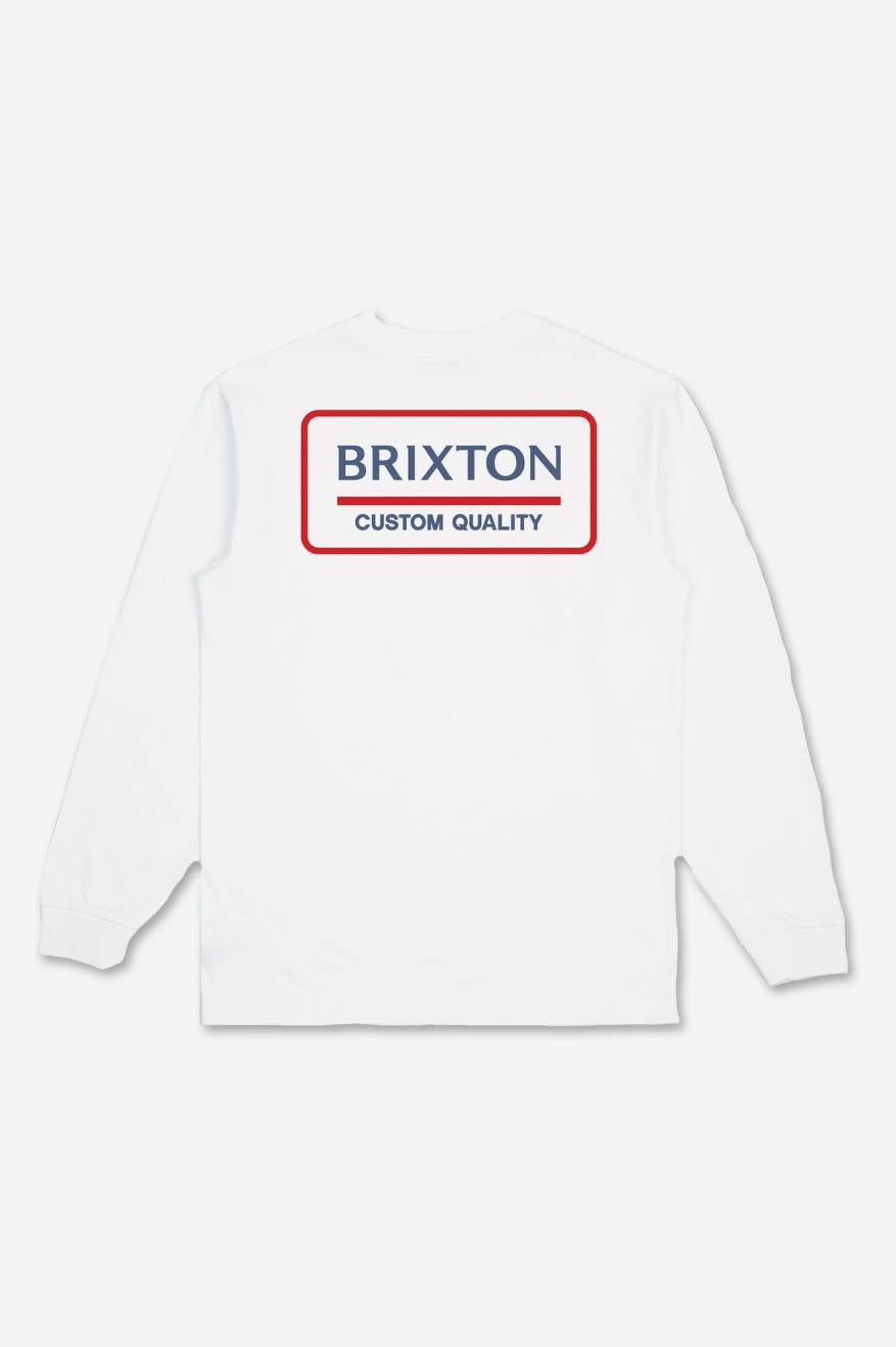 
       Brixton Palmer Proper L/S Tee - White/Pacific Blue/Aloha Red
     