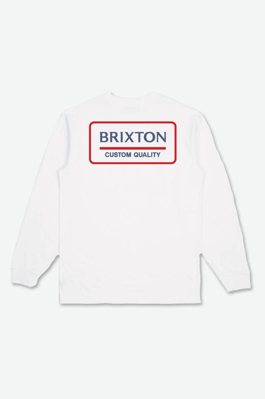 
       Brixton Palmer Proper L/S Tee - White/Pacific Blue/Aloha Red
     