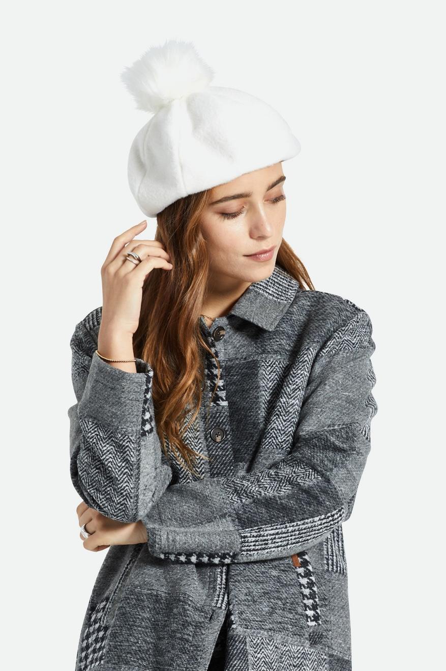 
       Brixton Natalie Oversized Pom Beret - Off White
     