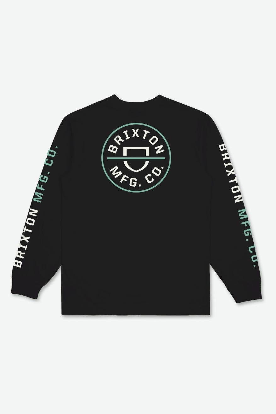 
       Brixton Crest L/S Tee - Black/Off White/Jade
     