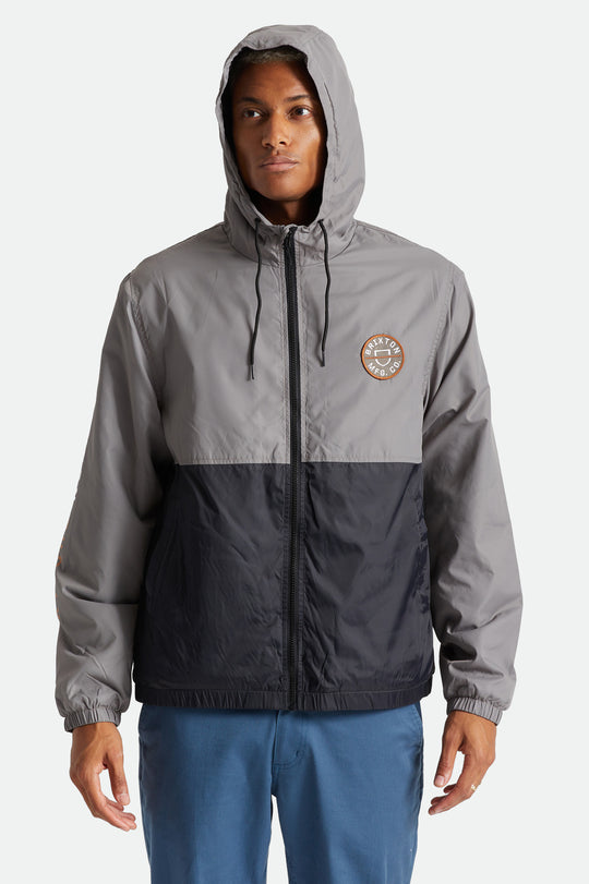 
       Brixton Claxton Crest Lined Hood Jacket - Black/Charcoal
     