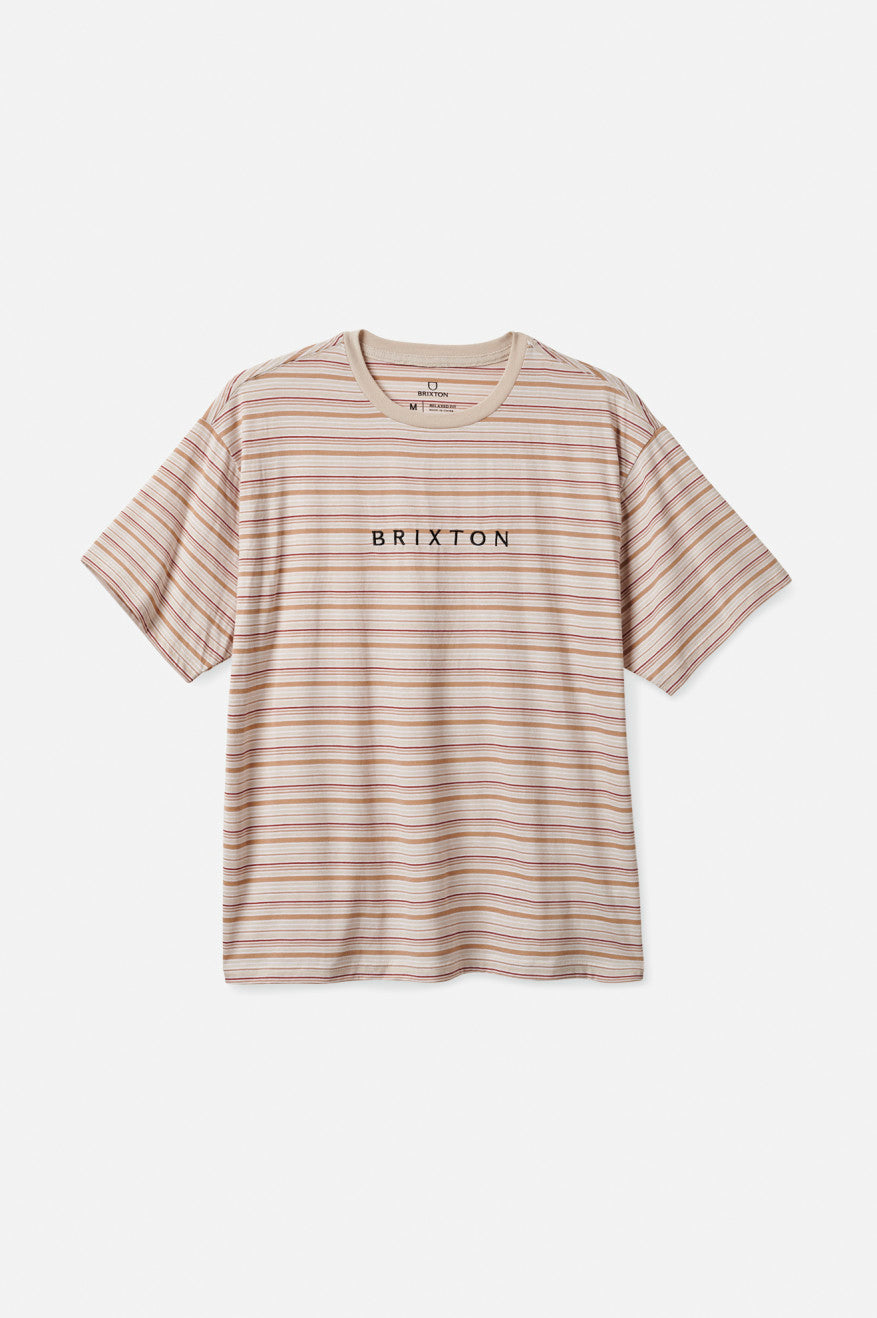 
       Brixton Hilt Boxy Alpha Line S/S Knit - White/Mojave/Beige
     