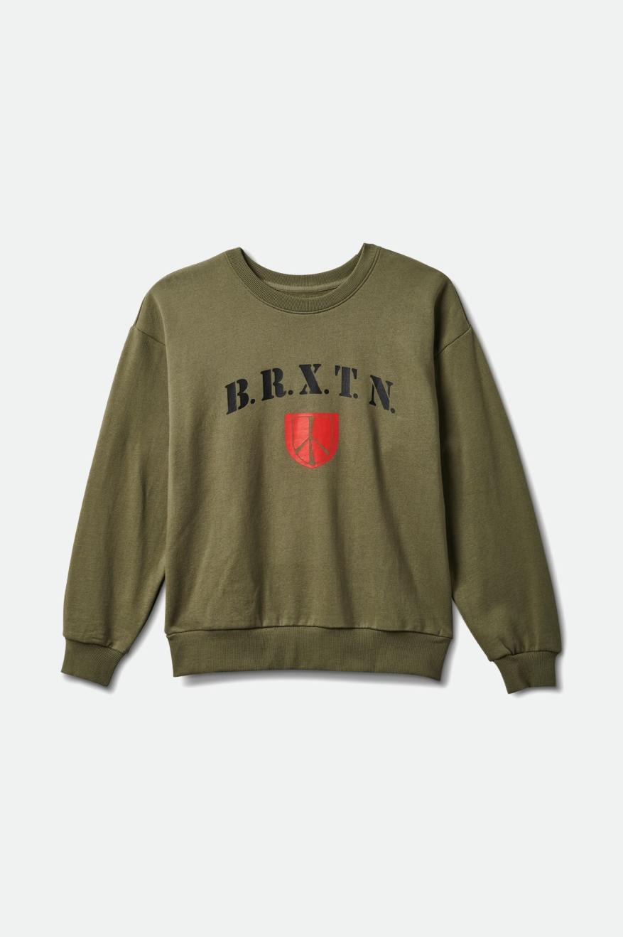 
       Brixton Peace Shield Women&#39;s Crew - Olive Surplus
     